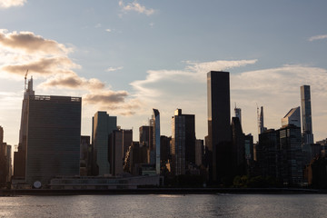 Fototapeta na wymiar Midtown Manhattan Skyline during a Sunset over the East River in New York City