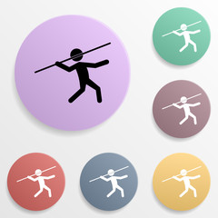 Javelin throw badge color set icon. Simple glyph, flat vector of sport icons for ui and ux, website or mobile application on white background