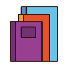 pile textbooks school line and fill style icon