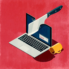 Slow loading bar and cleaver tearing the laptop