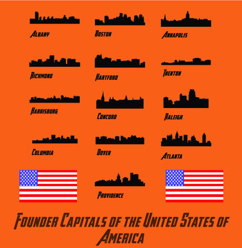 Set of the Capitals of the United States of America
