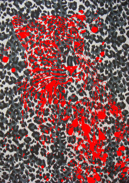 A Red Leopard Animal Skin Print Design