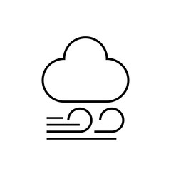 Windy weather icon. Clouds with wind sign. Weather forecast sign. Vector illustration.