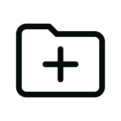 Obraz premium Add folder isolated icon, plus new folder linear icon, add category outline vector icon with editable stroke
