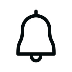 Notification bell isolated icon, alert bell outline vector icon with editable stroke
