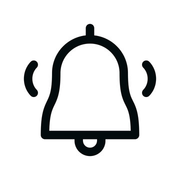 Alert Bell Isolation Icon, Ring Bell Linear Icon, Alarm Outline Vector Icon With Editable Stroke