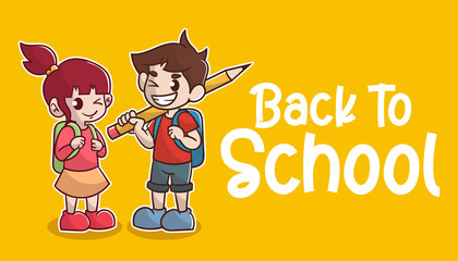 set of cute student character with optional apprearance. premium kawaii vector
