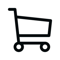 Shopping trolley isolated icon, grocery shopping cart trolley linear icon, empty shopping trolley outline vector icon with editable stroke