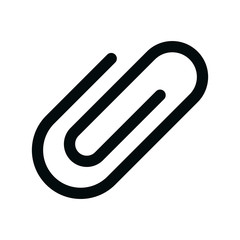 Attach file isolated icon, office paper clip linear icon, paperclip outline vector icon with editable stroke