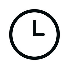 Shop opening hours isolated icon, working hours linear icon, clock outline vector icon with editable stroke