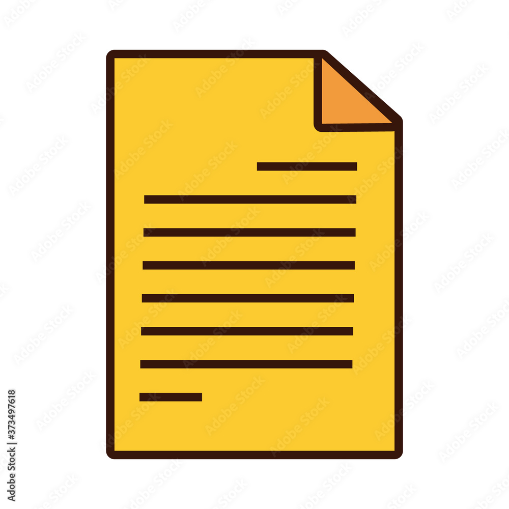 Poster paper sheet document line and fill style icon