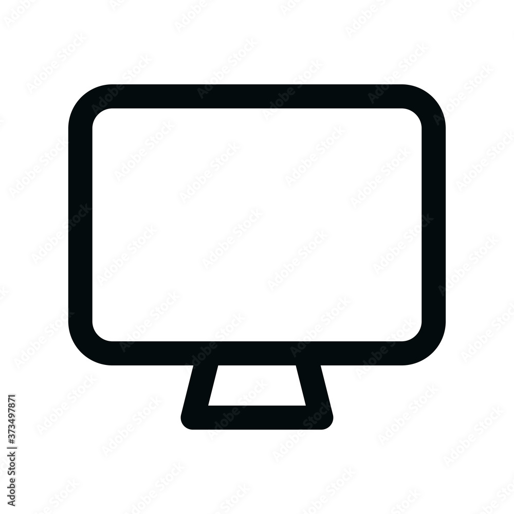 Poster computer display isolated icon, pc monitor linear icon, ui screen outline vector icon with editable 