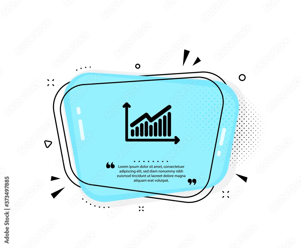 Poster chart icon. quote speech bubble. report graph or sales growth sign. analysis and statistics data sym