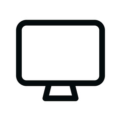 Computer display isolated icon, pc monitor linear icon, ui screen outline vector icon with editable stroke
