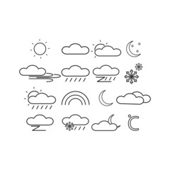 set of hand drawn clouds