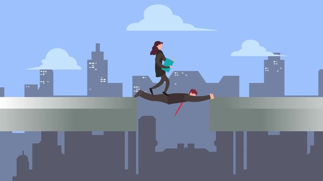 Female boss use her subordinate to pass bridge gap