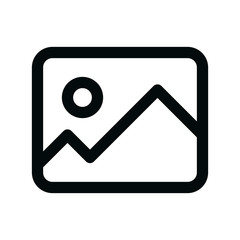 Image isolated icon, pic linear icon, landscape picture outline vector icon with editable stroke
