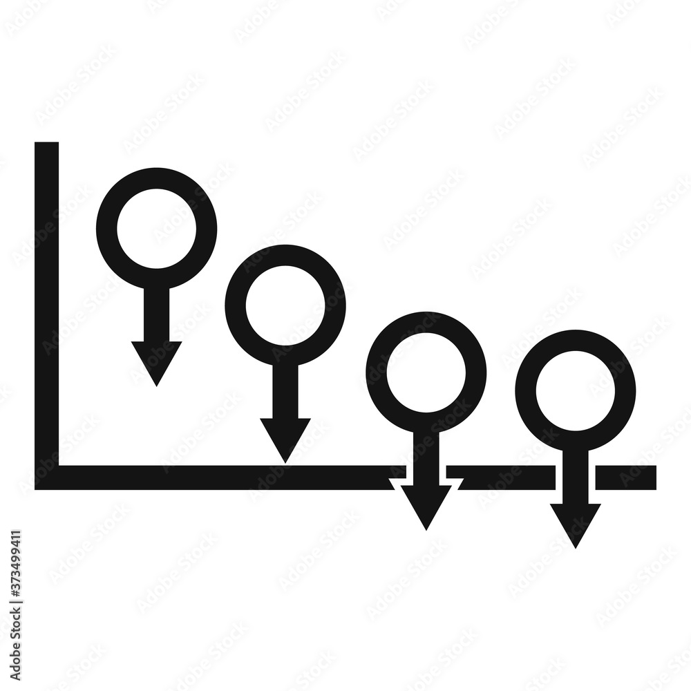 Poster regression chart icon. simple illustration of regression chart vector icon for web design isolated o