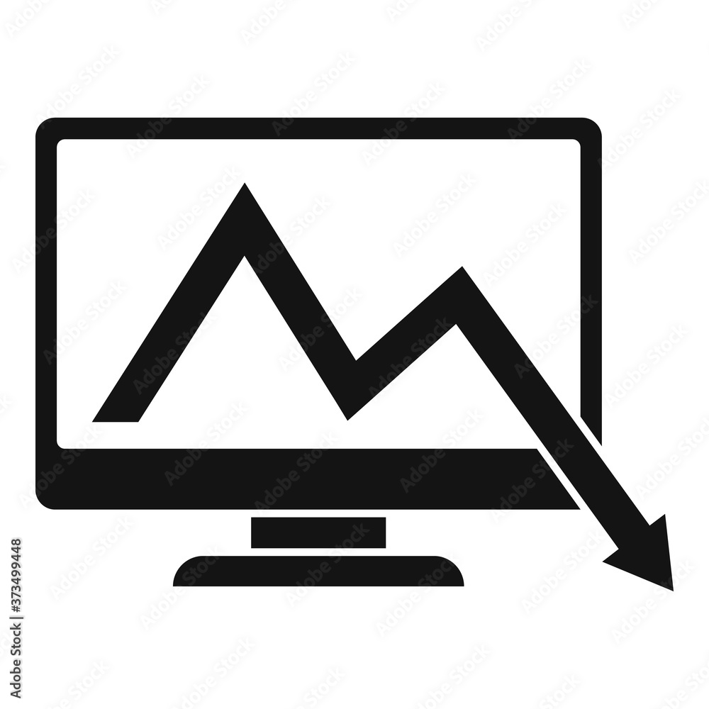 Poster regression monitor icon. simple illustration of regression monitor vector icon for web design isolat