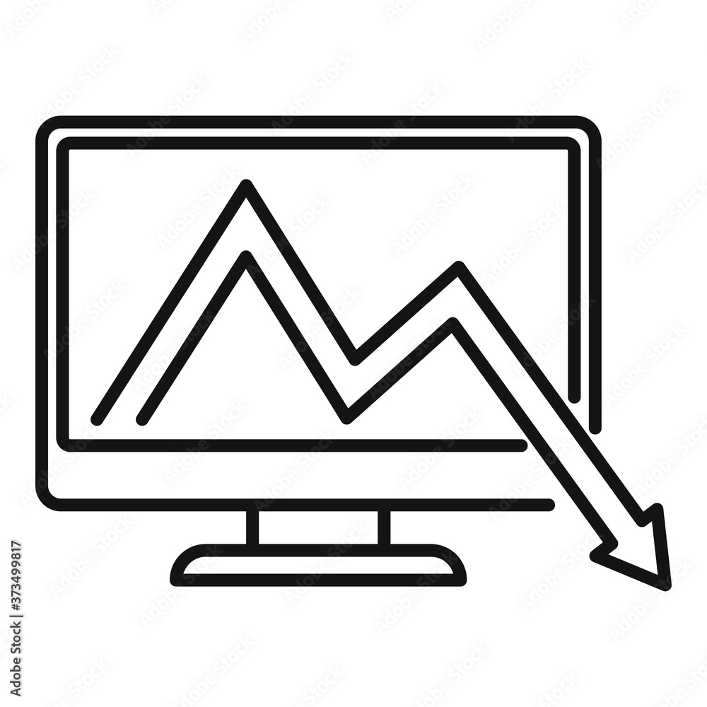 Poster regression monitor icon. outline regression monitor vector icon for web design isolated on white bac