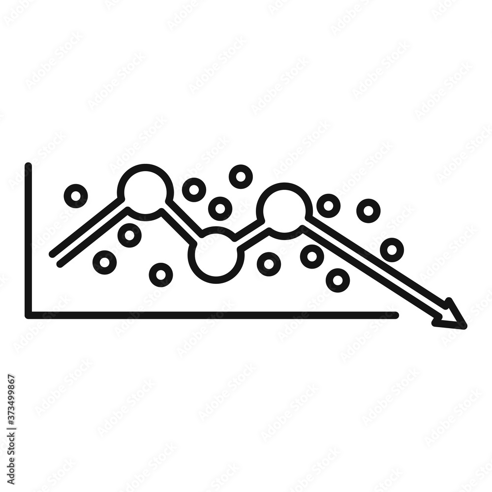 Poster regression data icon. outline regression data vector icon for web design isolated on white backgroun
