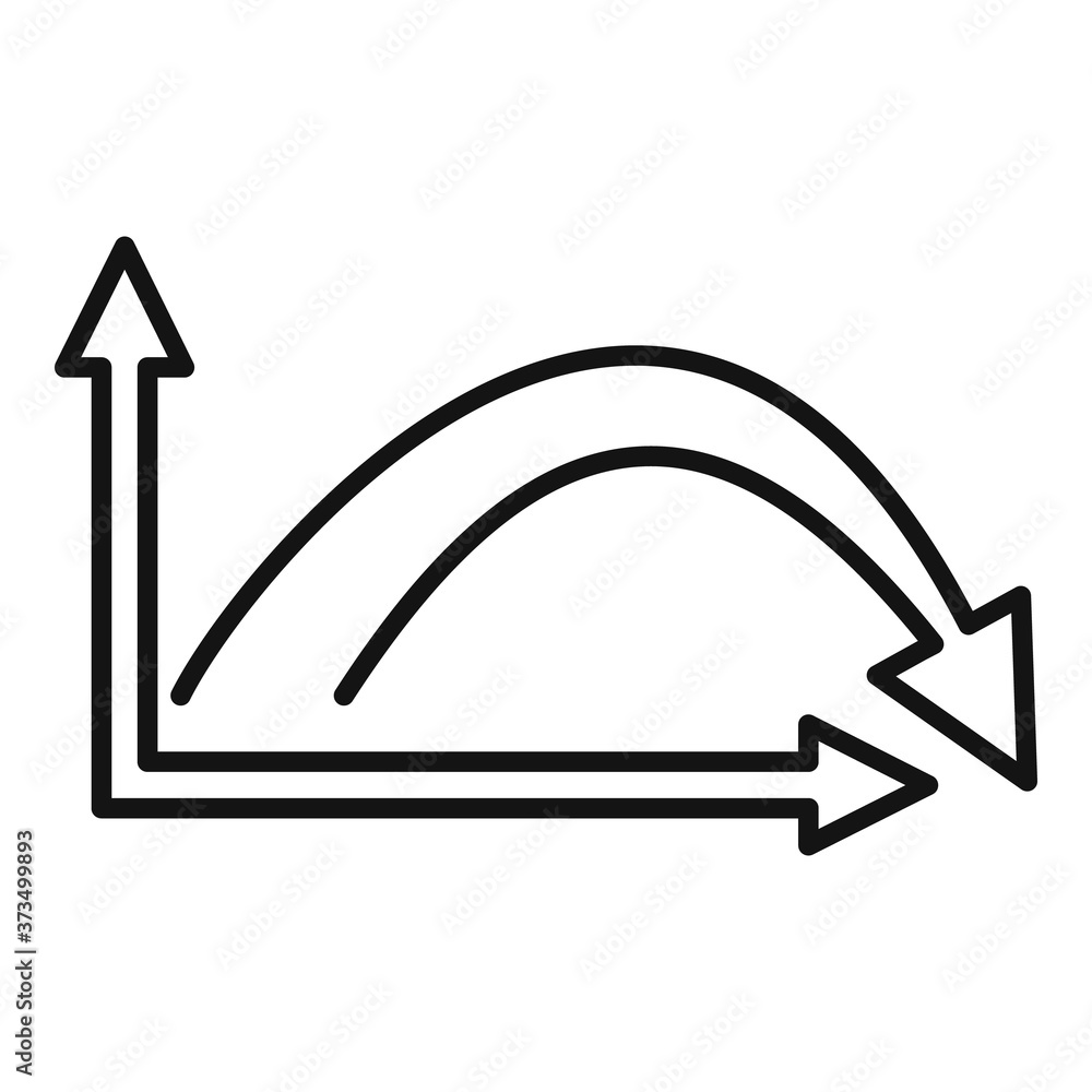 Poster regression arrow icon. outline regression arrow vector icon for web design isolated on white backgro