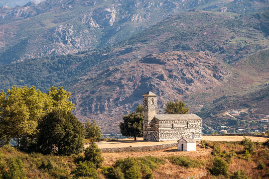 12th century Roman church at Murato in Corsica