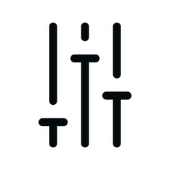 Vertical sliders isolated icons, web project options linear icon, audio mixer outline vector icon with editable stroke