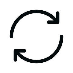 Data synchronize isolated icon, rotate linear icon, sync outline vector icon with editable stroke