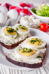 delicious and nutritious cheese and boiled egg sandwich