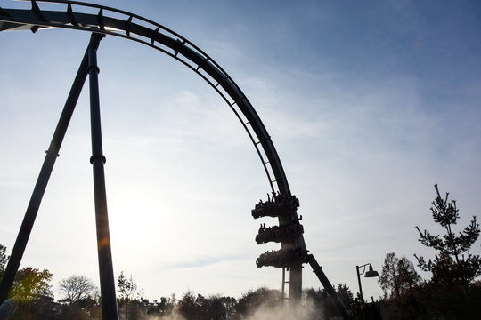 Beautiful shot of a Roller Coaster from the park Efteling