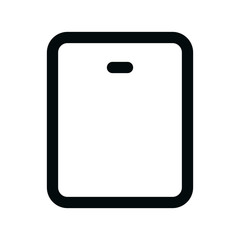 Tablet ui isolated icon, ui pad outline vector icon with editable stroke