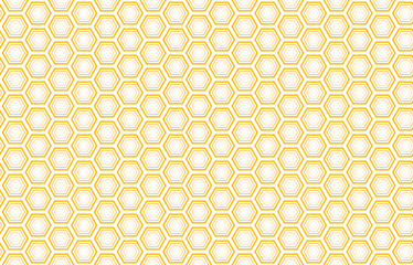 Bee honey comb background seamless. Vector pattern of bee honeycomb cells. Illustration seamless texture. Geometric print - obrazy, fototapety, plakaty