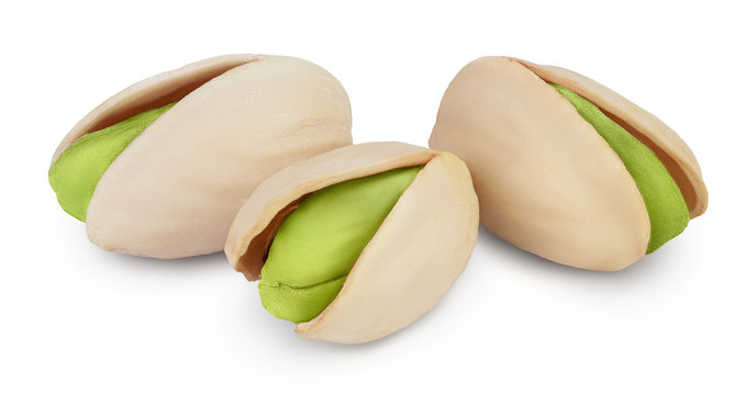 pistachio isolated on white background with clipping path and full depth of field