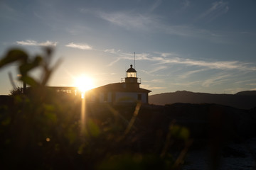 Lighthouse at sunset in Arousa, Galicia, Spain