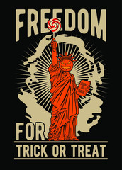 Obraz premium Vector illustration of halloween liberty