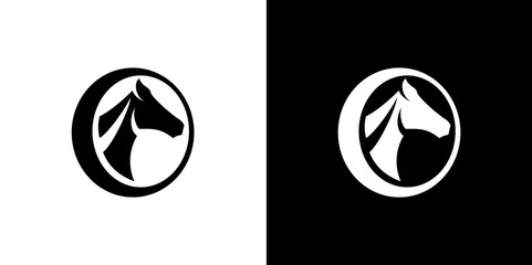 logo head of a horse in a circle, in the letter O © anatestudio