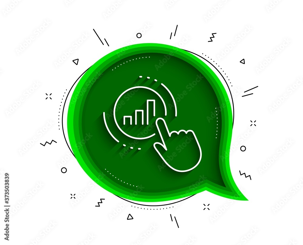 Poster statistics line icon. chat bubble with shadow. column chart sign. growth graph diagram symbol. thin 