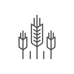 Wheat ears line outline icon