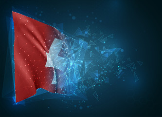  Switzerland, vector flag, virtual abstract 3D object from triangular polygons on a blue background