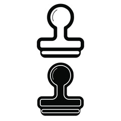 Stamp icon vector logo, black and white version