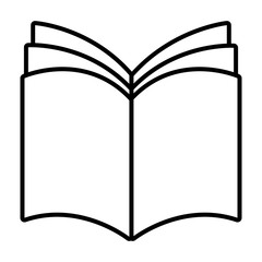 book school open line style icon