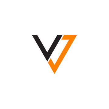 VJ letter initial logo design template