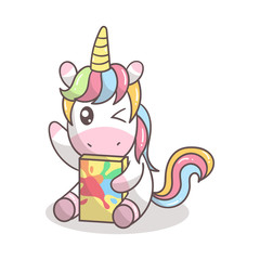 set of cute unicorn mascot logo with optional apprearance. premium kawaii vector

