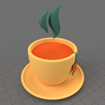 Stylized cup of hot tea