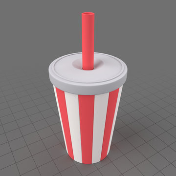 Stylized cup with straw