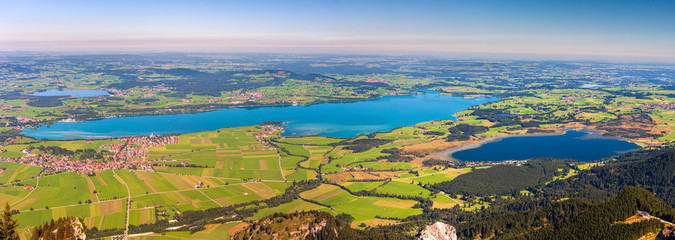 Allgäu mit Blick über Forggensee und Bannwaldsee