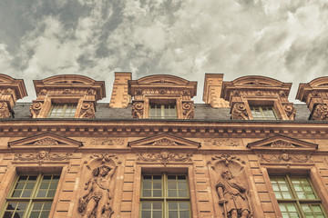 Obraz premium Beautiful parisian architecture, Paris, France