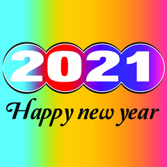 Happy New Year 2021 cover. Template of business design card, banner on dark background. Vector illustration.
