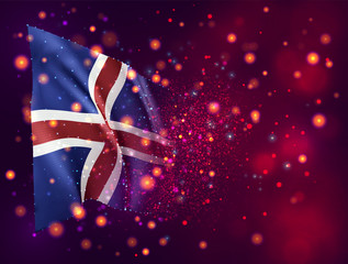 vector 3d flag on pink purple background